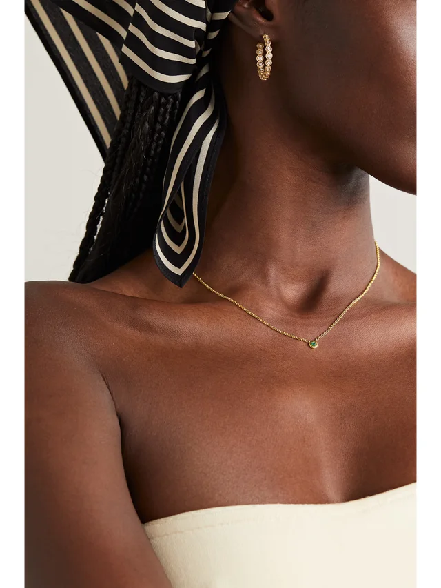 OCTAVIA ELIZABETH + NET SUSTAIN Nesting Gem 18-karat recycled gold emerald necklace in Green, photo 2 of 2 from NET-A-PORTER (Canada)