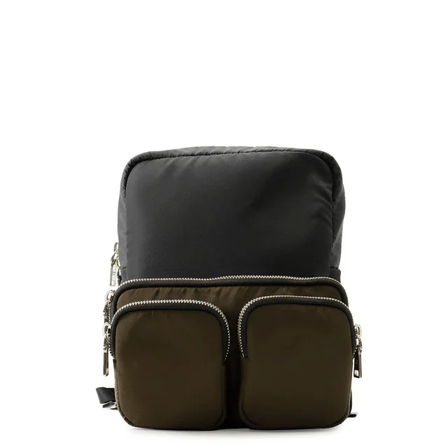 Prada Pocket Backpack Black/Khaki2VZ043 Nylon Rubber in Black Nylon from GALLERY RARE