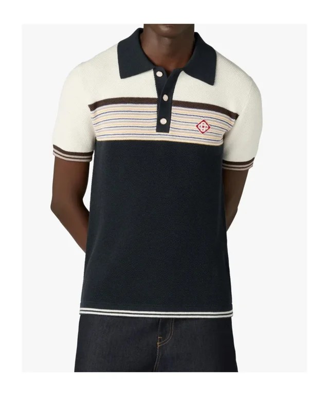 Casablanca Striped Knitted Polo Shirt, photo 3 of 6 from SENSER