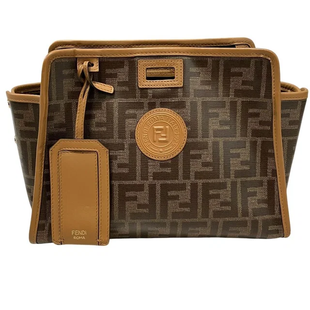 Fendi Peekaboo Defender Zucca Pattern Bag Cover Brown in Brown from The Reluxe