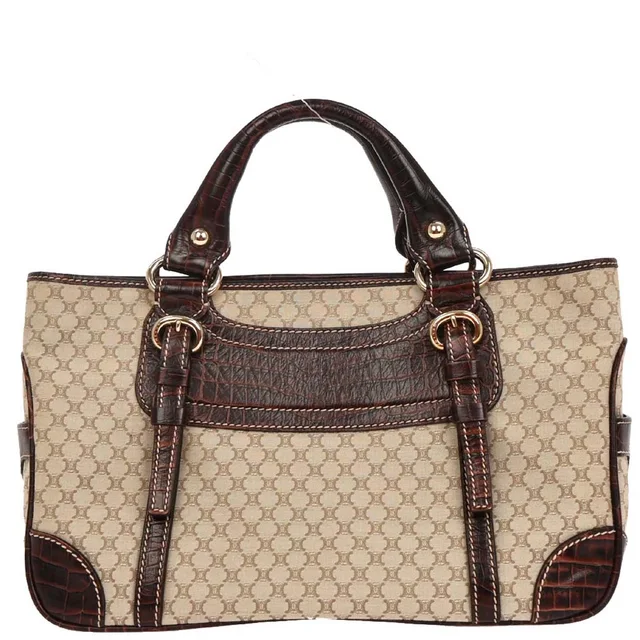 Celine Beige Canvas Macadam Boogie Tote Handbag in Beige Canvas from AMORE Vintage Tokyo