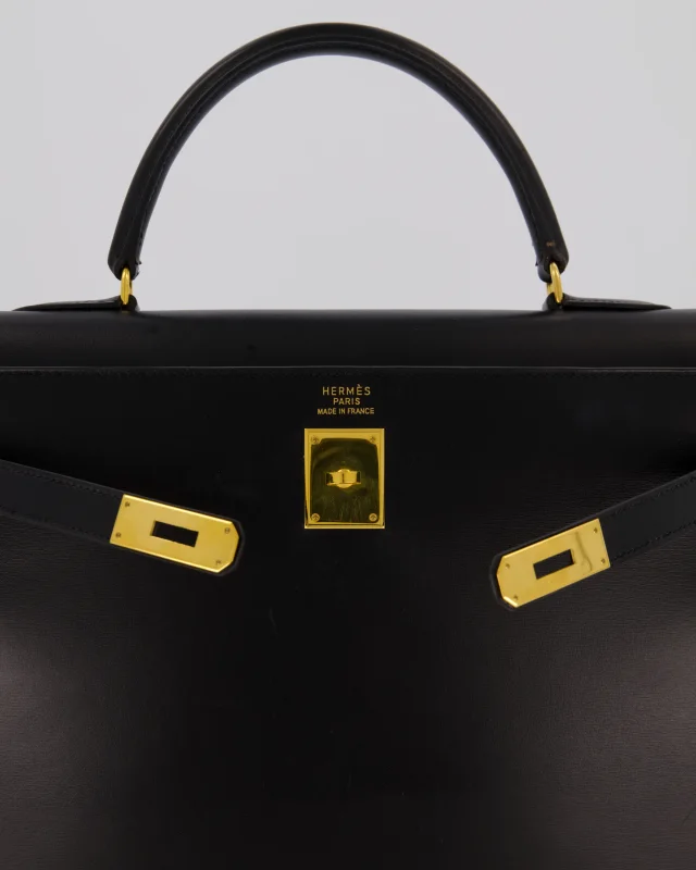 Hermès Vintage Kelly 35 Sellier Bag in Black Box leather from Sellier, photo 17 of 22