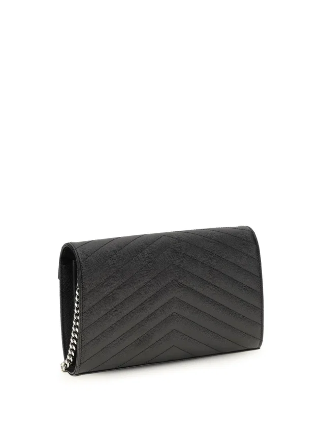Saint Laurent Prunia Wallet — Black Calf Leather in Black Calfskin from HEWI