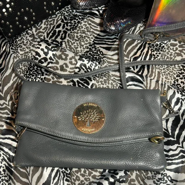 Mulberry Women's Bag - Grey/Black in black|gray Leather from Depop, photo 1 of 1