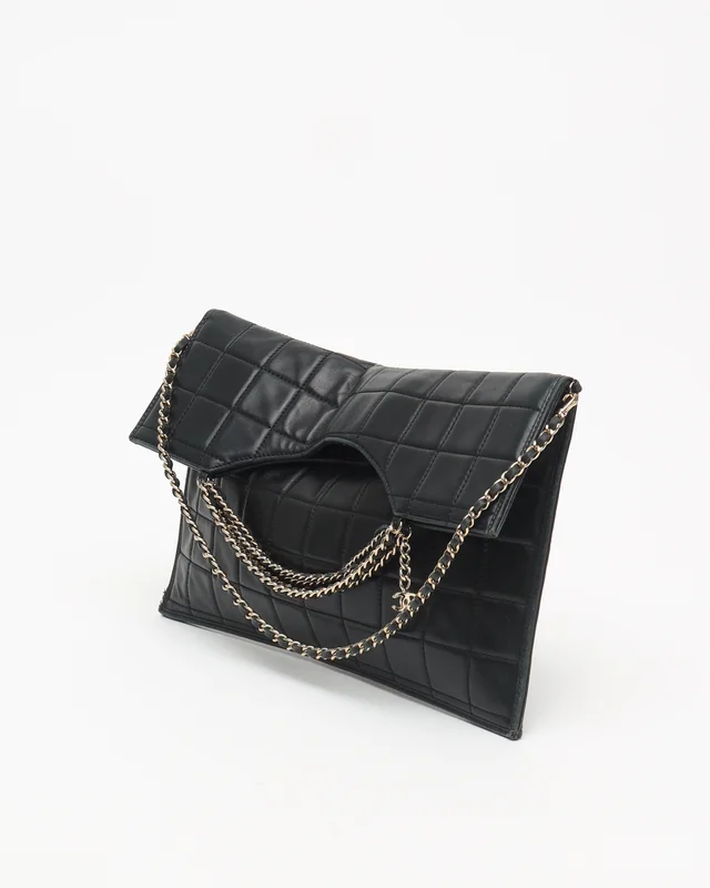 Chanel Box Quilted Fold Down Envelope Clutch Bag in Leather from A Retro Tale, photo 2 of 13