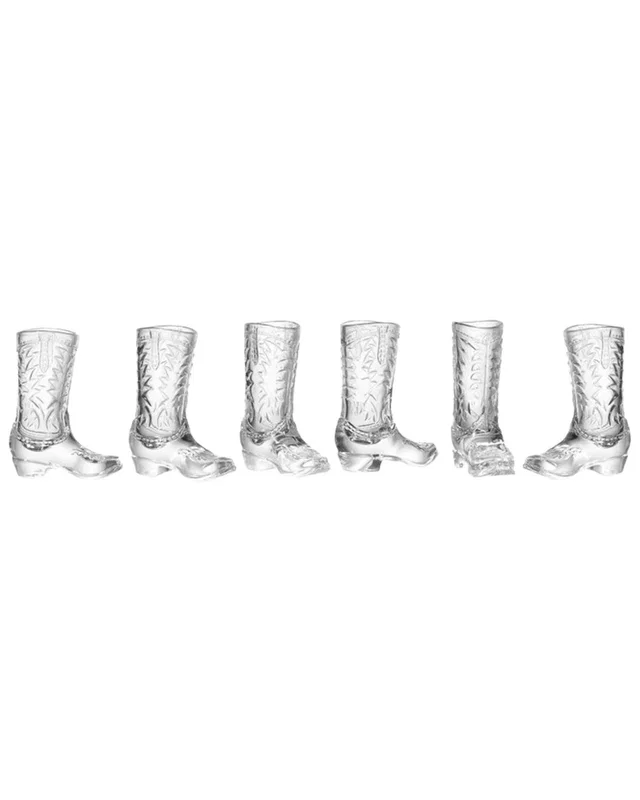 Godinger Set of 6 Whiskey & Rye Cowboy Boot Shot Glasses, image 1 of 1 from Rue La La