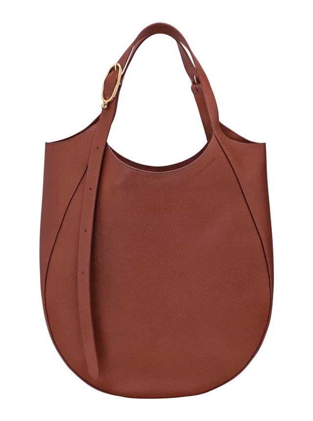Longchamp Le Foulonné Shoulder Bag — Brown Calf Leather in Brown Calfskin from HEWI