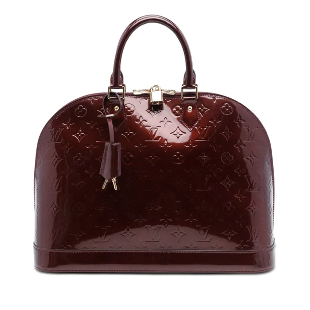 Red Louis Vuitton Monogram Vernis Alma GM Handbag in Red Leather from Designer Revival