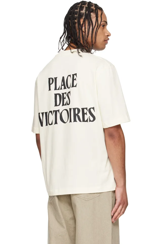 AMI Paris White Cotton Place des Victoires Print T-shirt, photo 3 of 4 from SSENSE