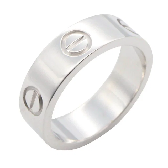 Cartier Love Au750 White Gold Ring Size 51 in White from LuxUness