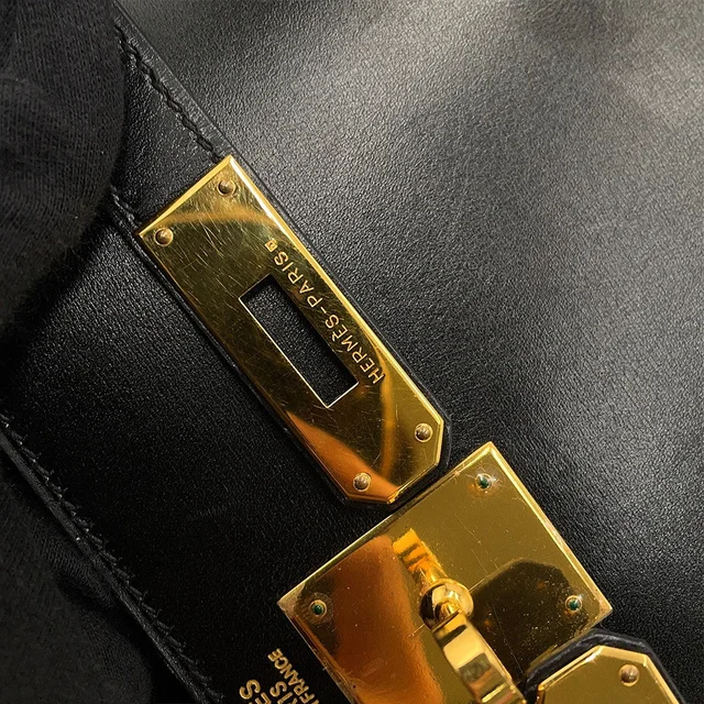 Hermès Kelly Sellier Black Box Calf Leather Size 32 in Black Box leather from GALLERY RARE, photo 15 of 21