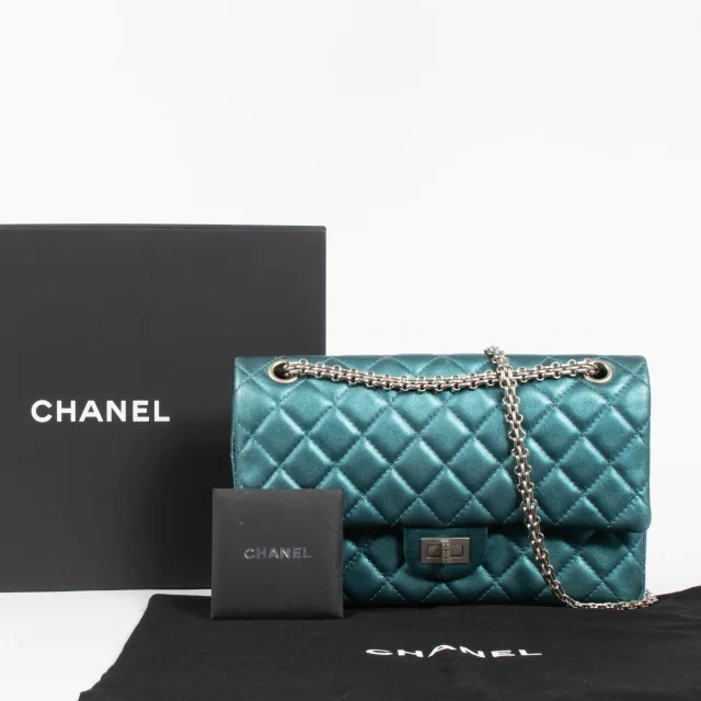 Chanel Metallic Turquoise Large 2.55 Reissue Bag in Blue from Labellov, photo 2 of 9