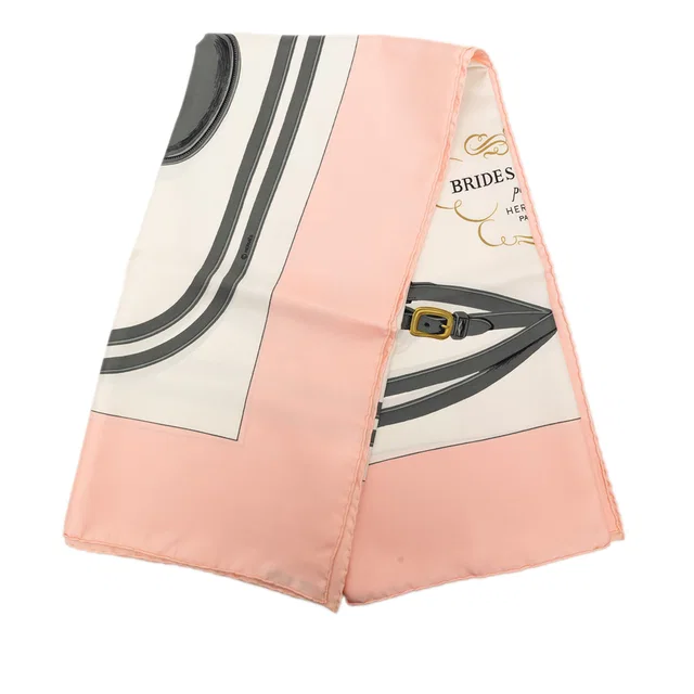 Pink Hermès Brides de Gala Silk Scarf 90 Scarves in Pink Silk from Designer Revival