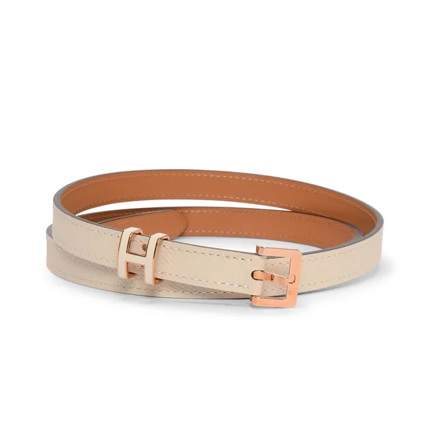 Hermès Epsom Pop H 15 Belt RGH in Craie Epsom leather from Blue Spinach