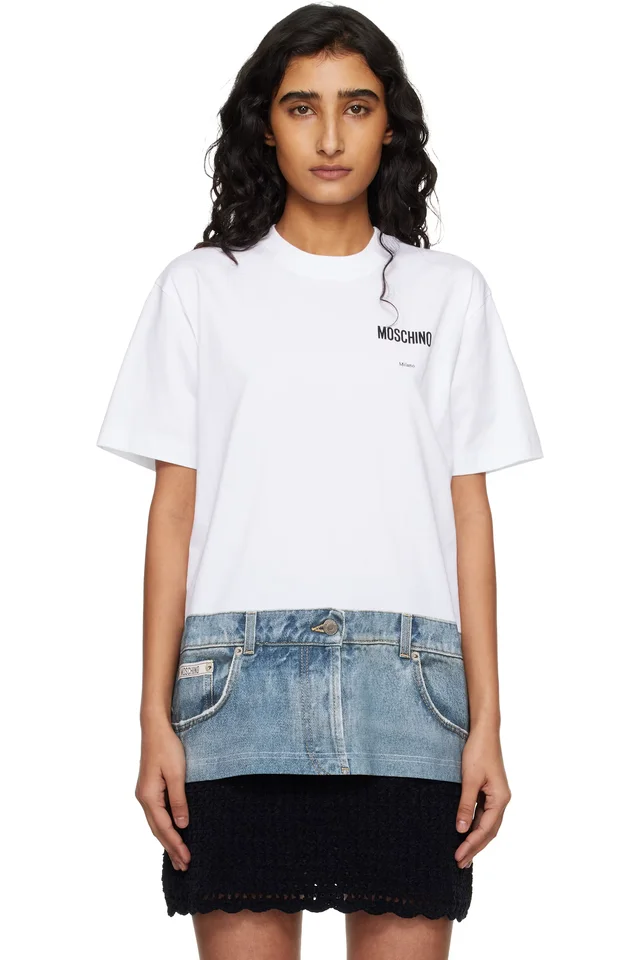 White Printed Organic Cotton Jersey T-shirt