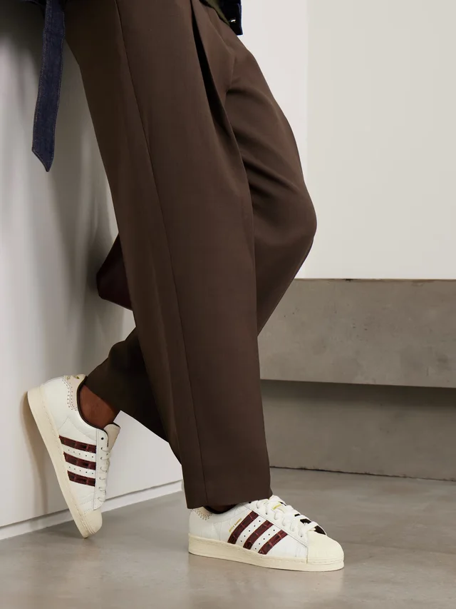 ADIDAS ORIGINALS + Wales Bonner Superstar croc-effect leather sneakers in Beige, photo 2 of 2 from NET-A-PORTER (Canada)