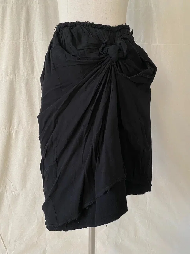 Comme des Garçons 03ss Vintage Double Knot Deform Skirt S in black from Grailed