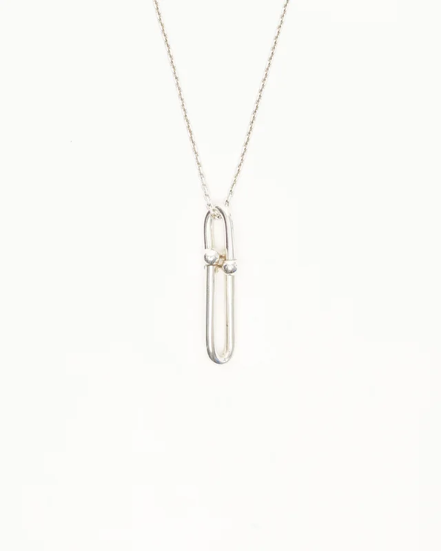 Tiffany & Co. HardWear Elongated Link Pendant in Silver Necklace in Silver from A Retro Tale
