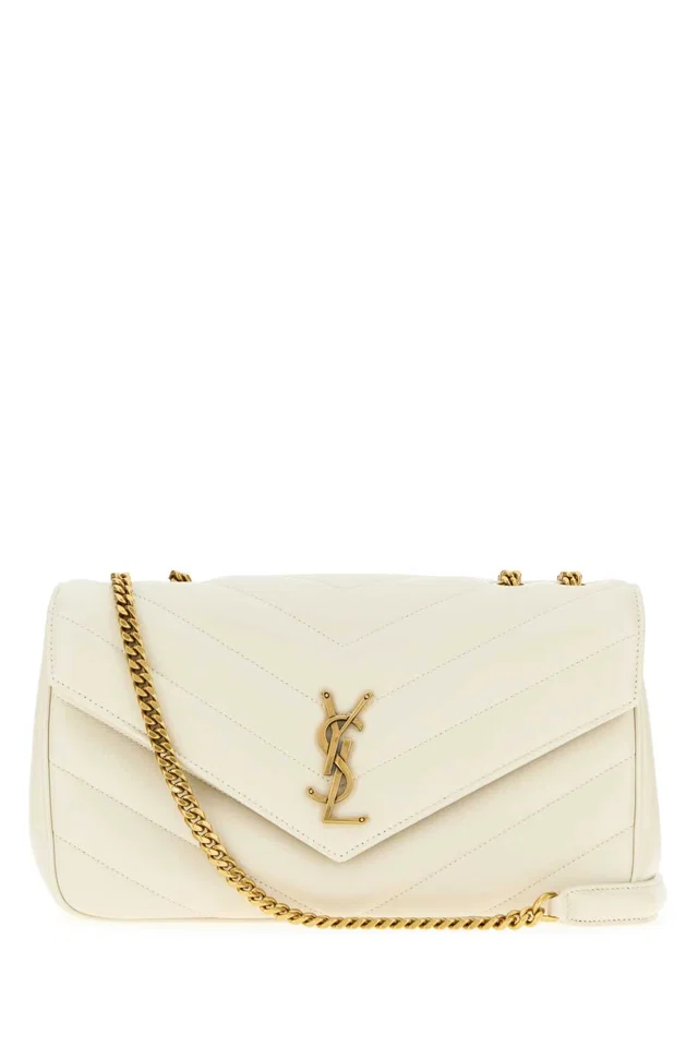 Saint Laurent Loulou Shoulder Bag — Beige in Beige Calfskin from HEWI