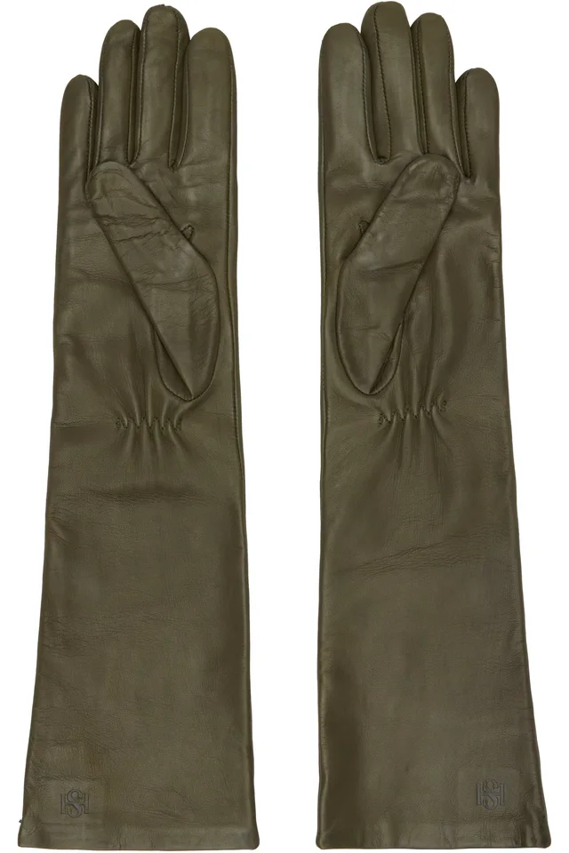 Handsome Stockholm Green Essentials Long Gloves, photo 2 of 3 from SSENSE
