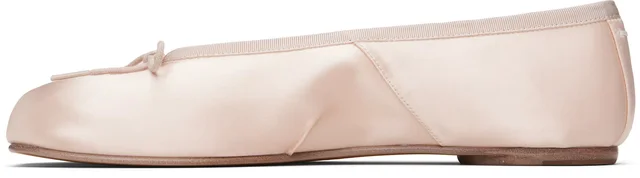 Maison Margiela Pink Tabi Satin Ballerina Flats, photo 7 of 8 from SSENSE
