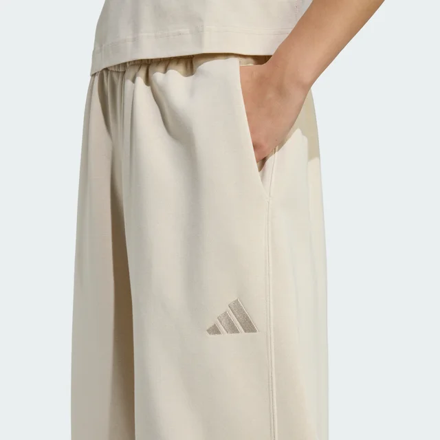 Adidas ALL SZN Fleece Loose Wide-Leg Pants in Beige, photo 5 of 6 from adidas (US)