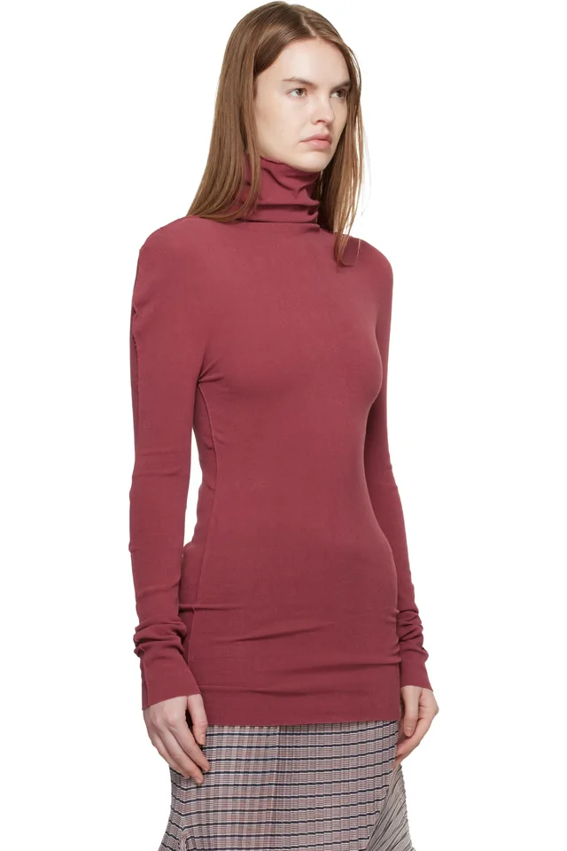 ISSEY MIYAKE Brown December Cotton Baguette Turtleneck, photo 2 of 4 from SSENSE