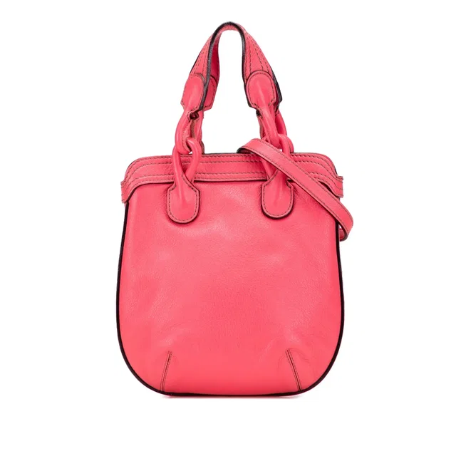 Pink LOEWE Leather Fiesta Satchel in Pink Leather from Designer Revival
