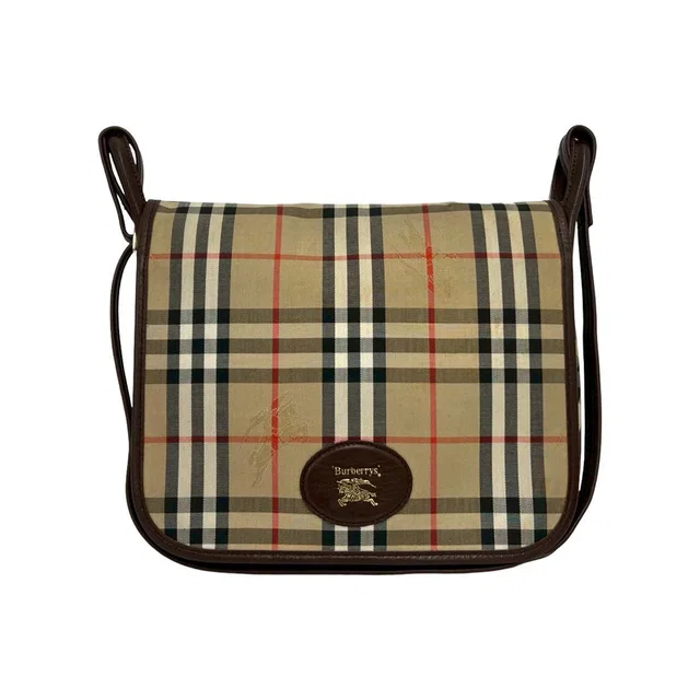 Burberry Canvas Leather Shoulder Bag in Canvas from LuxUness