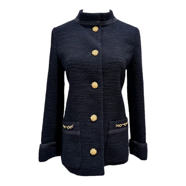 Gucci Navy Blue Tweed Jacket in Navy Tweed from Luxury Promise