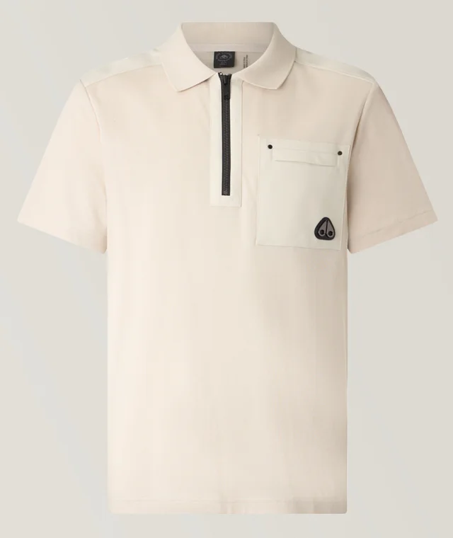 Dalon Quarter-Zip Pocket Polo in Beige, image 1 of 1 from Harry Rosen