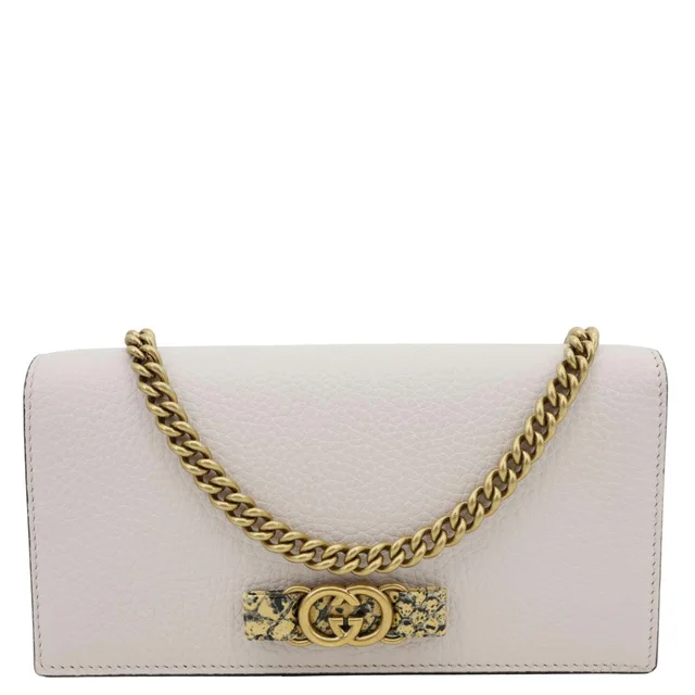 Gucci Interlocking G Leather Chain Wallet Beige 746056 in Beige Leather from Dallas Designer Handbags