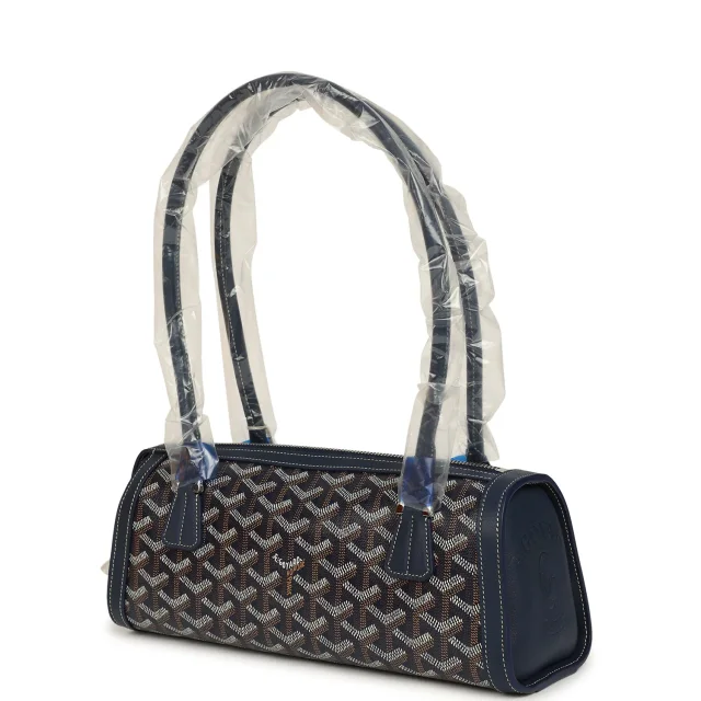 Goyard Goyardine Canvas Bonbonnière Bag Navy Blue Chevroches Calfskin Palladium Hardware in Navy Calfskin from Madison Avenue Couture, photo 5 of 9