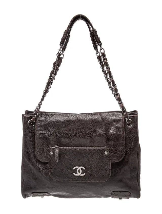 Chanel Pocket In The City Tote in brown|red Caviar leather from The RealReal, photo 1 of 1