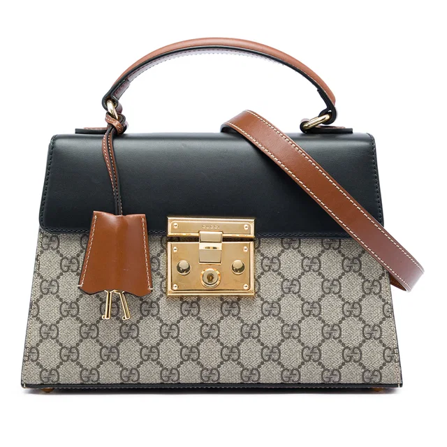 Beige Gucci Small GG Supreme Padlock Satchel in Beige Coated canvas from Designer Revival, photo 1 of 1