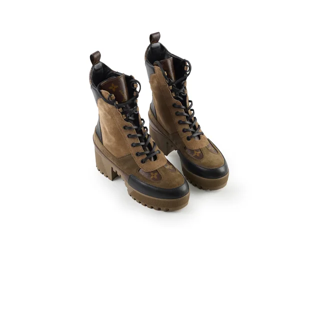 Louis Vuitton Women Boots Size 38 Multicolor/Monogram in Multicolor Suede from The Purse Affair
