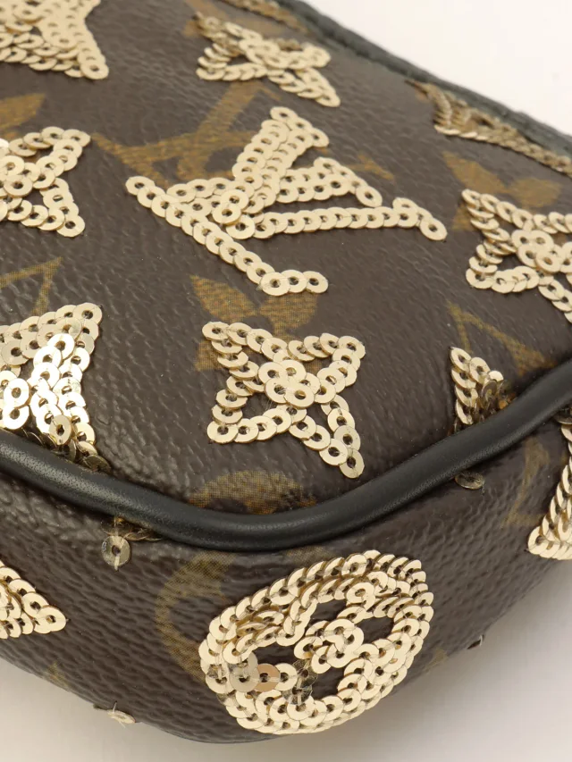 Louis Vuitton 2008 Monogram Eclipse Mini Pochette Accessoires Brown in Brown Leather from VINTAGE QOO TOKYO, photo 10 of 11