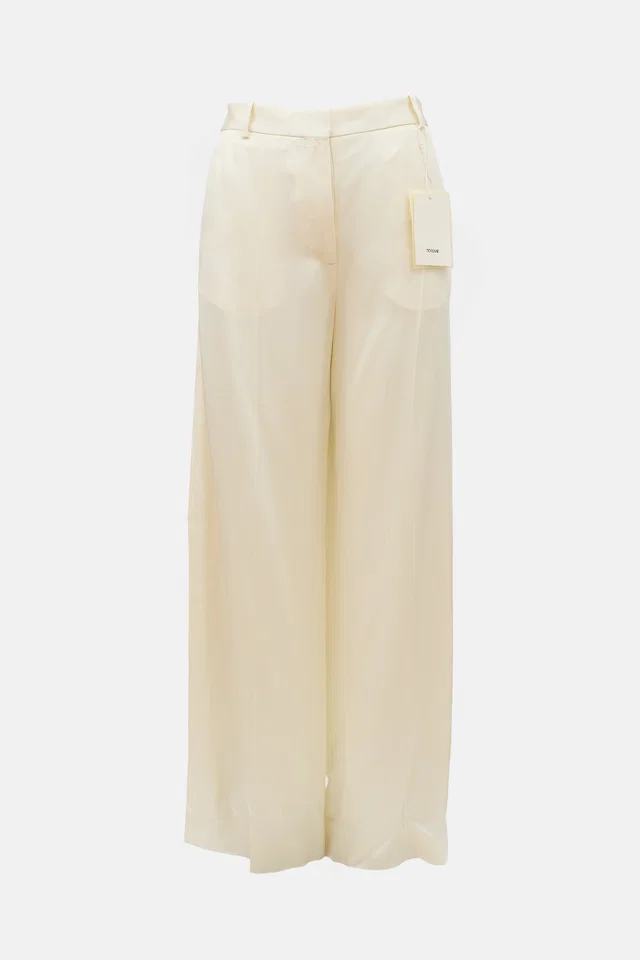 TOTEME Crepe Satin Wide Leg Trouser in Satin from VSP Consignment