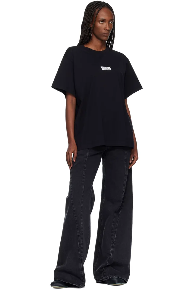 MM6 Maison Margiela Black Numeric Cotton T-shirt, photo 4 of 4 from SSENSE