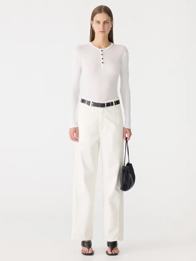 Bassike Cotton Twill Wide Leg Pant from bassike, photo 1 of 1