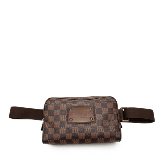 Brown Louis Vuitton Damier Ebene Brooklyn Bum Bag in Brown Canvas from Designer Revival