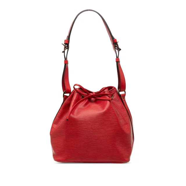 Red Louis Vuitton Epi Petit Noe Bucket Bag in Red Leather from Designer Revival