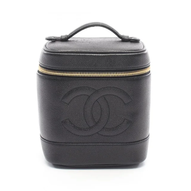 Chanel Handbag CC Logo Black Caviar Leather in Black Caviar leather from The Reluxe