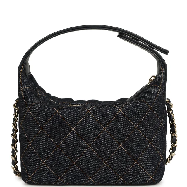 Chanel Mini Hobo Pouch in Blue Denim from Madison Avenue Couture, photo 2 of 2