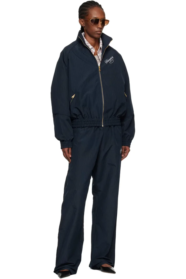 WILLY CHAVARRIA Navy Ruff Rider Track Pants, photo 4 of 4 from SSENSE