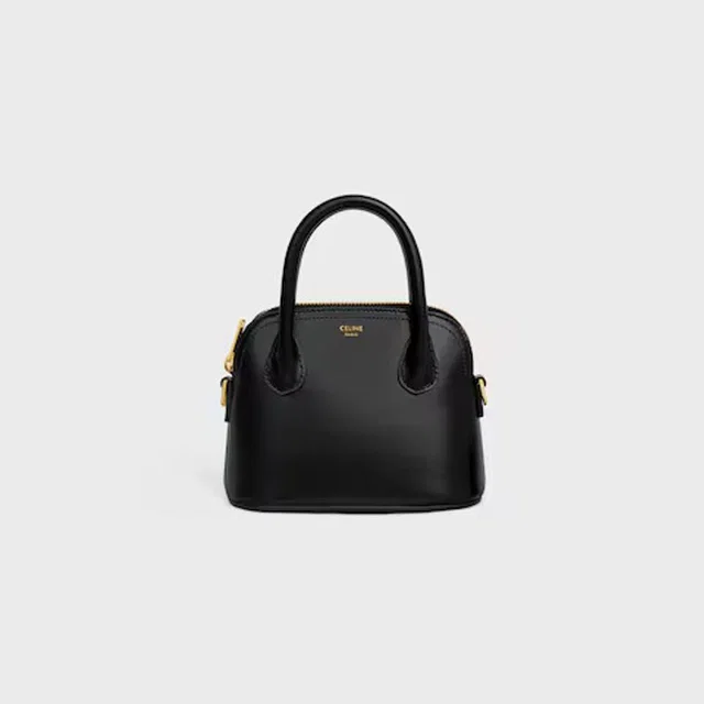Celine Cel Top Handle Bag — Black Leather in Black Leather from HEWI