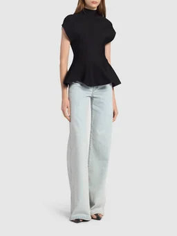 Khaite High-waisted wide-leg jeans in 98% Cotton, 2% Polyurethane, photo 2 of 5 from LUISAVIAROMA