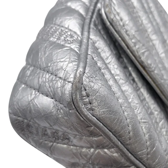 Balenciaga BB Logo Quilted Chain Shoulder Bag Silver526682 Leather in Leather from GALLERY RARE, photo 7 of 16