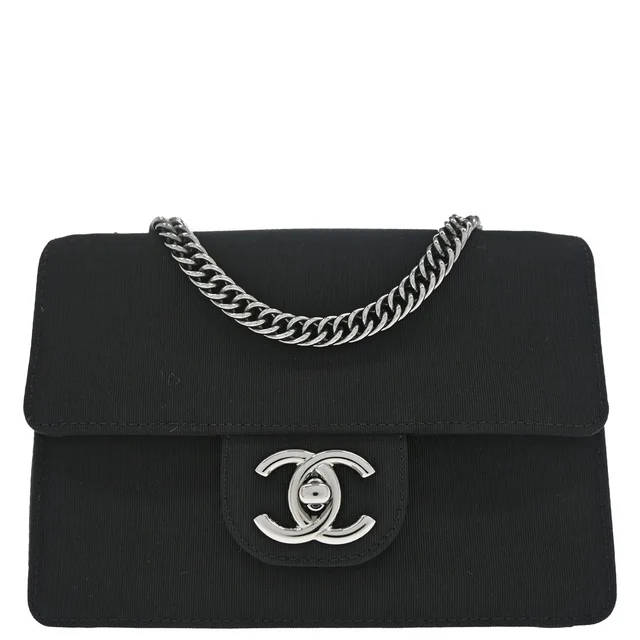 Chanel 2009-2010 Black Canvas Classic Single Flap Shoulder Bag in Black Canvas from AMORE Vintage Tokyo