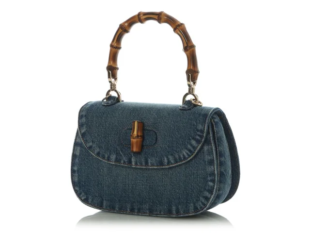 Gucci Small Denim Bamboo 1947 Top Handle Bag in Denim from Ann's Fabulous Finds, photo 2 of 9